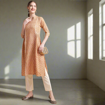 Women's Cotton Blend Regular Kurti