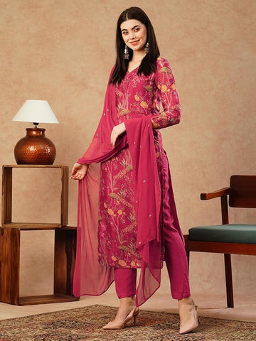 Women's Designer Cotton Blend 3Pc Kurta Set