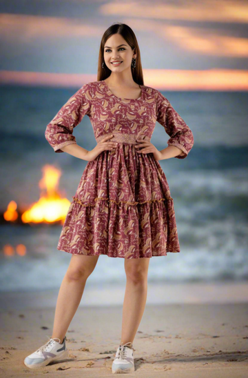 Women's Pure Cotton Fit & Flare Dress