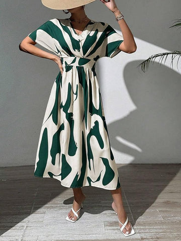 Women's Rayon Fit and Flare Ankle Length One Piece Dresses