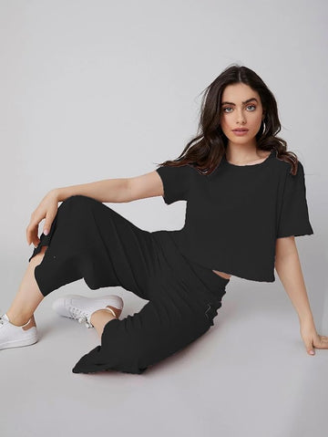 Women's Stylish Lycra Co Ord Set