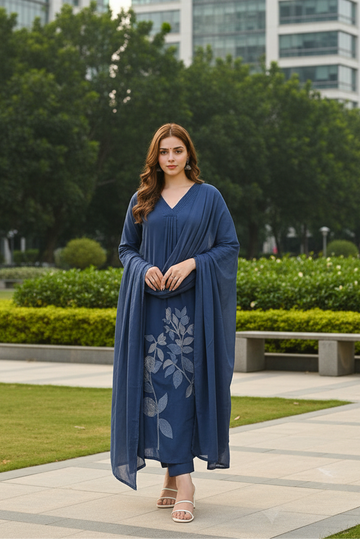 Indigo Blue Kurta Set - Office Park