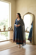 Teal Kurta – Warm Beige Interior