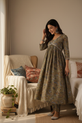 UGC Style - Olive Floral Anarkali Set